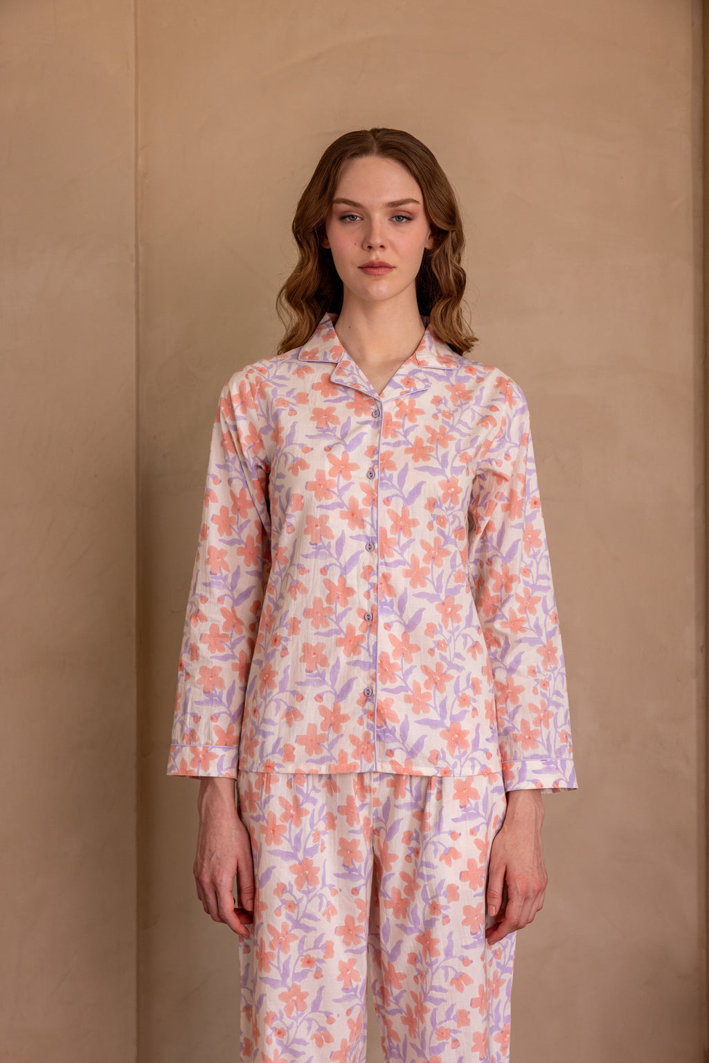 Dawn Mist Cotton Long Pajama Set
