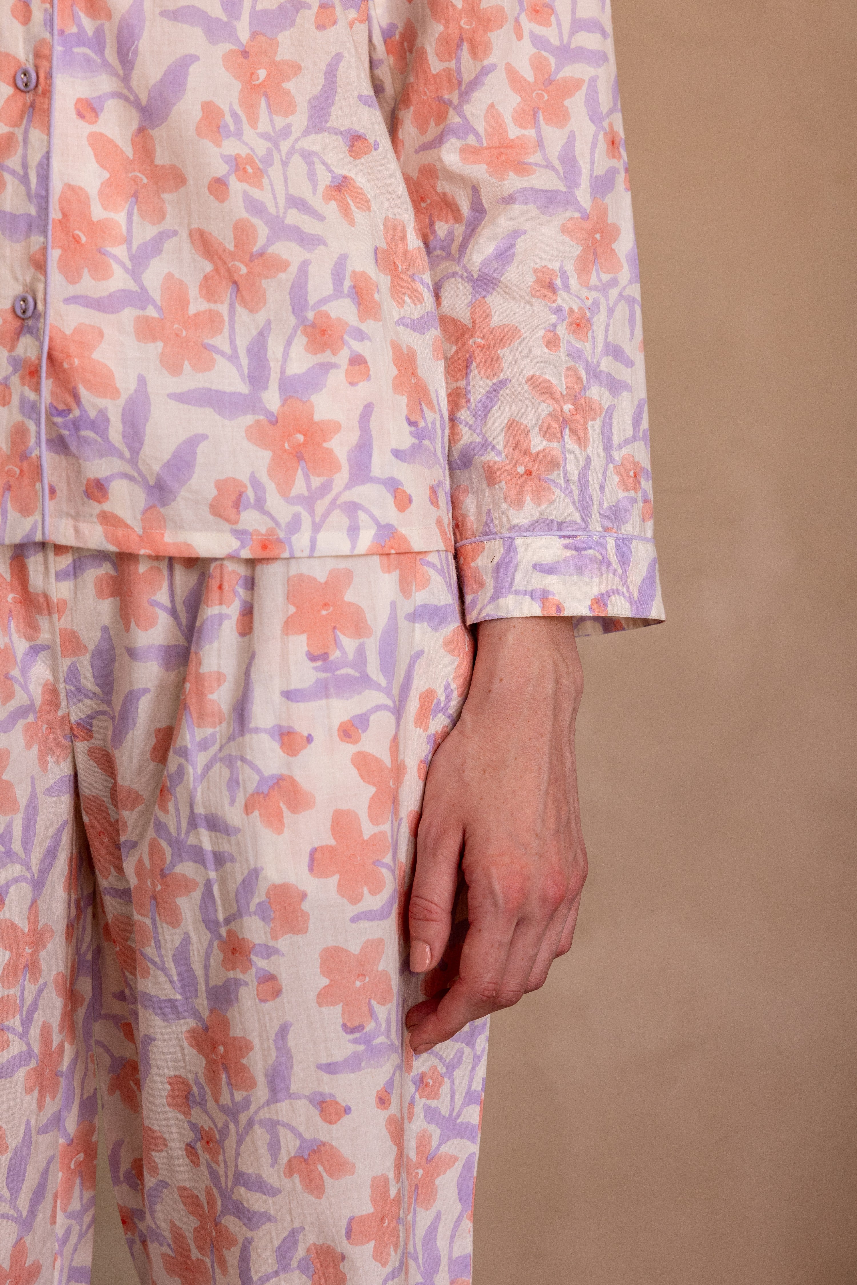 Dawn Mist Cotton Long Pajama Set