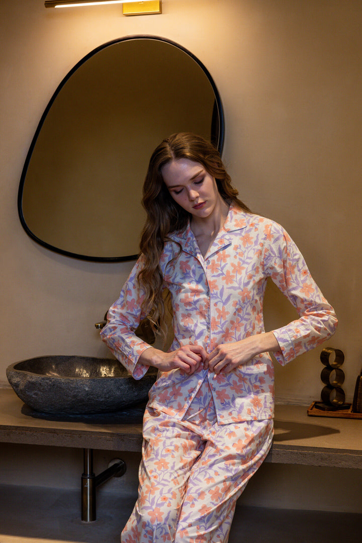 Dawn Mist Organic Cotton Long Pajama Set
