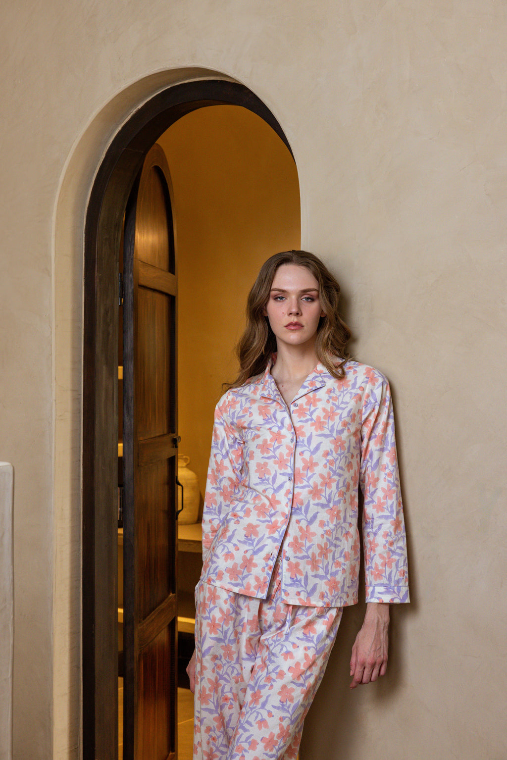 Dawn Mist Cotton Long Pajama Set