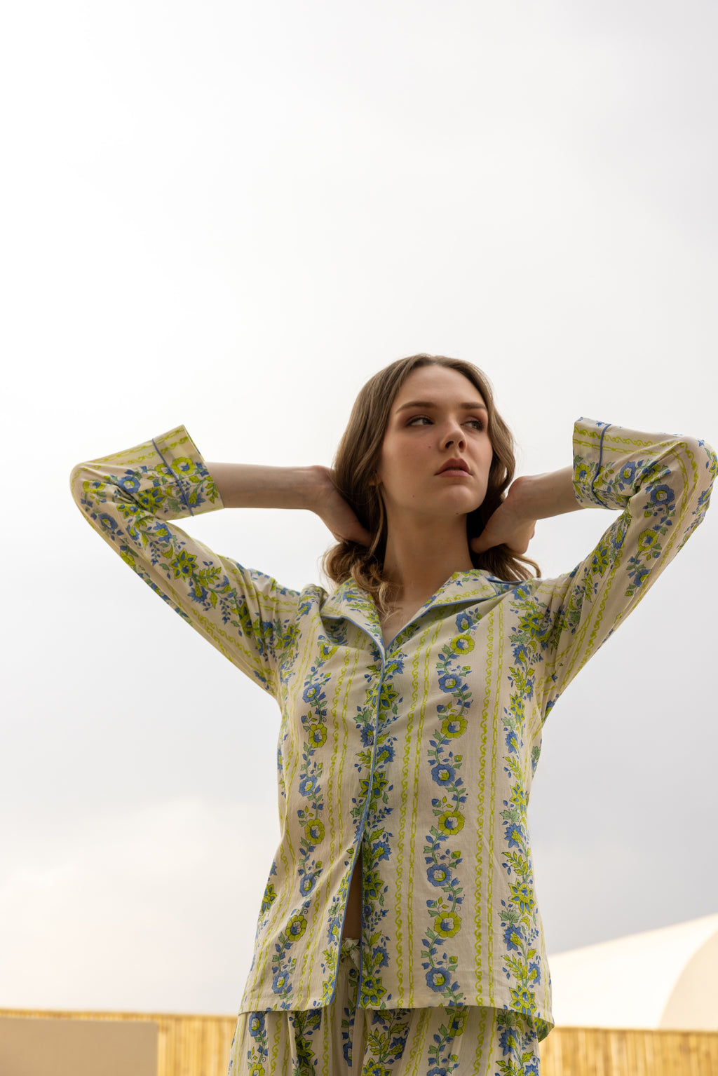 Seafoam Garden Cotton Pajama Set